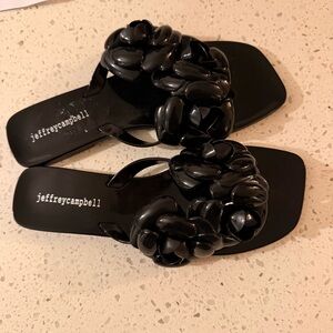 Jeffrey Campbell Glossy Black Women's Sandals